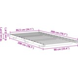  Krevet s daskama Bijelo 90 x 200 cm Masivna borovina | shoptok.hr