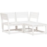 Maison Chic Seti vrtnega pohištva - Vrtna garnitura - Vrtni pohištvo set 3-delna bela trdna borovina, (21810633) | Shoptok.si