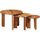  Stolovi za kavu na sklapanje 3 pcs Smeđa Čvrsto drvo akacije | shoptok.hr