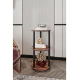 Hanah home Polica za knjige Bookshelf 3 Layer Round Walnut | ePonuda.com