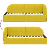 vidaXL Kotna postelja z vzglavjem Rumena 90 x 190 cm Žamet | Shoptok.si