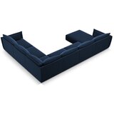 Mazzini Sofas Temno modra žametna kotna sedežna garnitura v obliki črke "U" (desni kot)) Vanda – | Shoptok.si