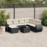  8-dijelni set vrtnih sofa od poliratana s jastucima crni | shoptok.hr