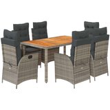  7-dijelni vrtni blagovaonski set sivi od poliratana | shoptok.hr
