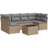 Maison Chic Seti vrtnega pohištva - Vrtna garnitura - Vrtni pohištvo set 7-delna z blazinami bež poli ratan, (21807587) | Shoptok.si