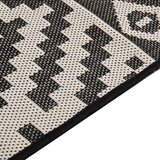 Vanjski tepih ravnog tkanja 120 x 170 cm crne pruge | shoptok.hr