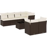  8-dijelni set vrtnih sofa s jastucima smeđi od poliratana | shoptok.hr