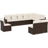  10-dijelni set vrtnih sofa od poliratana s jastucima smeđi | shoptok.hr