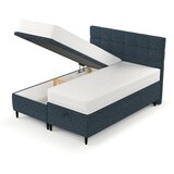 Maison de Rêve Tamno plavi tapecirani bračni krevet s prostorom za odlaganje 160x200 cm Senses – | shoptok.hr
