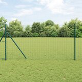 vidaXL evropska ograja s 13 stebri 1x25 m galvanizirano jeklo sivo | Shoptok.si