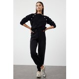 Trendyol Black Boucle Thread Knitwear Bottom-Top Set Cene