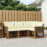  Set vanjskih sofa 4 kom. Prirodna i krem Smeđa 183,5 x 124,5 x 73 cm | shoptok.hr