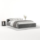 Maison de Rêve Temno siva oblazinjena zakonska postelja s prostorom za shranjevanje z letvenim dnom 140x200 cm Solvo – | Shoptok.si