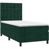 Box spring krevet s madracem tamnozeleni 90x200 cm baršunasti | shoptok.hr