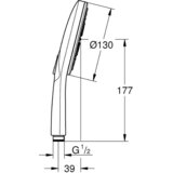 Grohe tuš ročka Rainshower Smartactive 130 - supersteel (26574DC0) | Shoptok.si