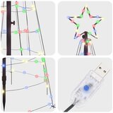 vidaXL LED božično drevesce med 390 LED večbarvno 250 cm elezo | Shoptok.si