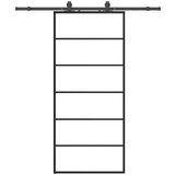  Klizna vrata s priborom crna 90 x 205 cm od ESG stakla | shoptok.hr