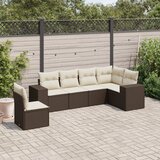 Maison Chic Seti vrtnega pohištva - Vrtna garnitura - Vrtni pohištvo set 6-delna z blazinami rjav poli ratan, (21804165) | Shoptok.si