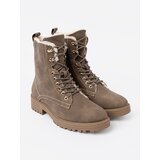 Shelvt Stylish dark beige hiking boots with a thick sole | Shoptok.si