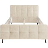 MID.YOU OBLAZINJENA POSTELJA 140 cm x 200 cm , tekstil, leseni material krem barve | Shoptok.si