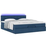 vidaXL Otomanski krevet s madracem i LED plavi 160x200cm tkanine | shoptok.hr