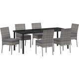  Vrtni set za objed 7 pcs Siva Čelik s prahom premazan | Eponuda.com