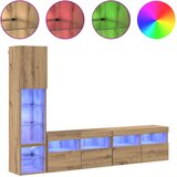 TV zidna jedinica 4 pcs Umjetnički hrast Konstruirano drvo | shoptok.hr
