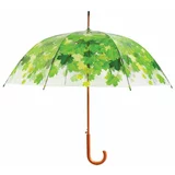 Esschert Design Prozirni kišobran od trske sa zelenim detaljima, otporan na vjetar Ambiance Birdcage Leaf, ⌀ 92,5 cm