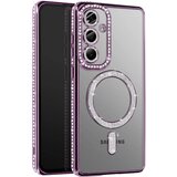 Avizar Diamantno ohi&amp;scaron;je za Samsung Galaxy S25 Plus MagSafe Obris Strass, Vijolična, (5000015619) Slike