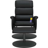  Masažni naslonjač od umjetne kože s osloncem za noge crni | shoptok.hr