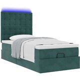  Otomanski posteljni okvir z vzmetnicami zelen 80x200cm žamet, (22053091) | Shoptok.si