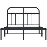  Metalni okvir za krevet s uzglavljem crni 120x190 cm | shoptok.hr