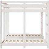 Okvir trojne postelje Bela 140 x 200 cm Masivno borovo les, (5000102369) | Shoptok.si