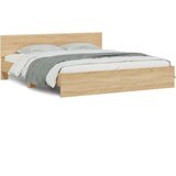 vidaXL Okvir kreveta s uzglavljem boja hrasta sonome 200 x 200 cm | shoptok.hr