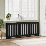 vidaXL Pokrov za radiator črn 205x21,5x83,5 cm inženirski les Cene