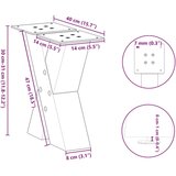  Noge za stolić X-oblika 2 kom prirodni čelik 40x(30-31)cm čelik | shoptok.hr