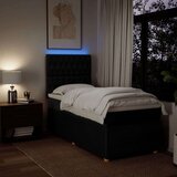 vidaXL Krevet s oprugama i madracem crni 90x200 cm od tkanine | shoptok.hr