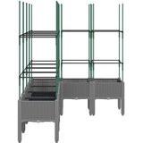  Vrtna sadilica s rešetkom svjetlosiva 120x120x142,5 cm PP | shoptok.hr