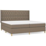  s oprugama i madracem smeđesivi 200x200 cm od tkanine | shoptok.hr