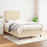  The Living Store Box spring postelja z vzmetnico krem 120x200 cm blago - Box Spring Postelja, (21441649) Cene