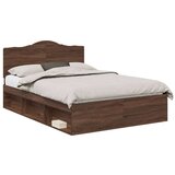  Konstrukcija postelje z vzglavjem Rjav hrast 140 x 200 cm, (5000102213) | Shoptok.si