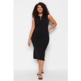 Trendyol Curve Plus Size Dress - Black - Bodycon Cene