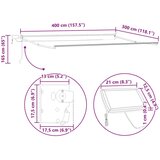 Ručna Ročna zložljiva senčnica z LED lučmi Antracit 4 × 3 m, (5000205283) | Shoptok.si