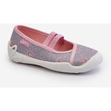 Kesi Befado patterned ballerina slippers gray and pink Cene