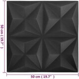  3D zidni paneli 24 kom 50 x 50 cm origami crni 6 m² | shoptok.hr