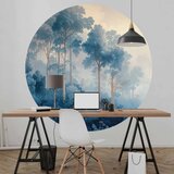  Okrugla fototapeta - A forest in misty shades of blue 230x230 | shoptok.hr