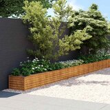 vidaXL vrtna visoka greda 1152x50x36 cm corten jeklo | Shoptok.si