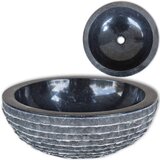 vidaXL Umivalnik marmor 40 cm črn Cene
