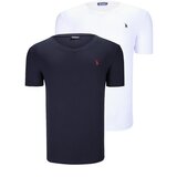 Dewberry DUAL SET T8568 V-NECK MENS T-SHIRT-NAVY BLUE-WHITE | shoptok.hr