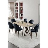 Hanah home Set trpezarijskog stola i stolica (7 delova) Kaye Travertine Anthracite | Eponuda.com